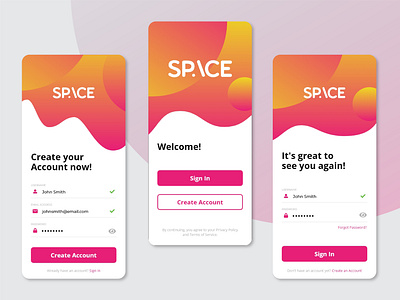 Login and Sign Up Mobile Screen adobe xd mobile app design mobile ui ui uidesign xd ui kit xddailychallenge