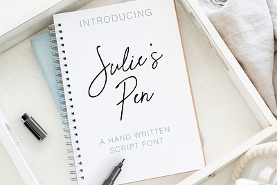 Julie's Pen a Hand Written Script Font cursive font hand written school script