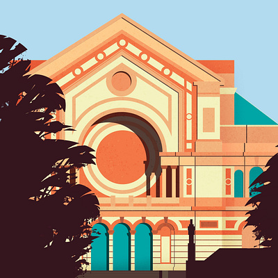 Alexandra Palace architectural architecture building colour design illustration illustrator vector