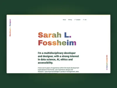 Portfolio landing page blog branding colors css design gay landing minimalistic patterns personal portfolio queer rainbow type typography ui ux web web design writing