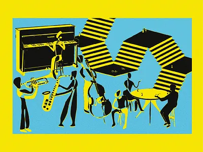 Colloquial Dream. bar empty illustraion illustrator jazz line lineart music space