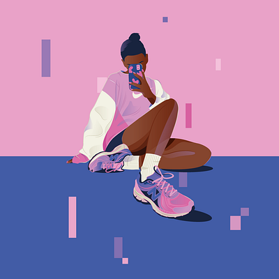 The Art Of Series blue design gradients illustration pink sneakers vector vector illustration