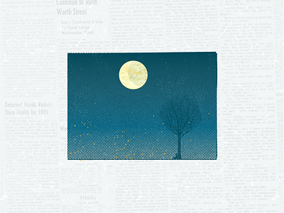 Supermoon gradient halftone moon night print quarentine sky texture