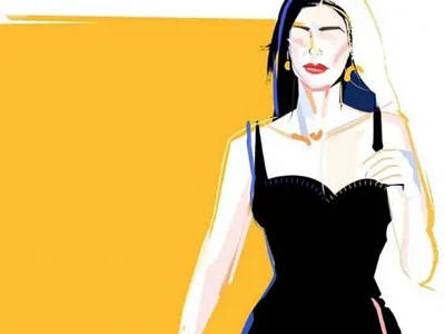 Portrait Illustration fashion illustration minimalist painting pop art. portrait