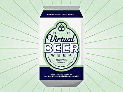 Virtual Beer Week Promo 2020 asheville beer can coronavirus covid19 hop illustration typography virtual