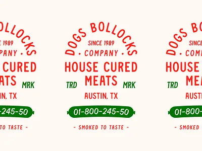 Dogs Bollocks badge badgedesign brand identity branding lettering lockup meats typography