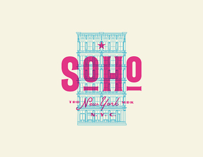 Soho design icon illustration logo manhattan soho ny type typography vector