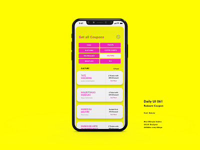 Redeem Copoun #061 DailyUi Challenge app appdesign coupons daily 100 challenge dailyui dailyui061 dailyuichallenge design discount gradient interface interfacedesign ui uidesign xd
