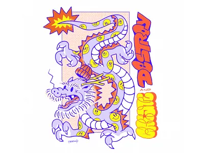 Happy Hours Drawing Session No.33 character dragon illustration smiley