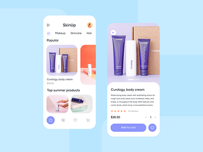 Cosmetics e-Commerce App app app design app ui application cosmetics daily ui design flat minimal ui