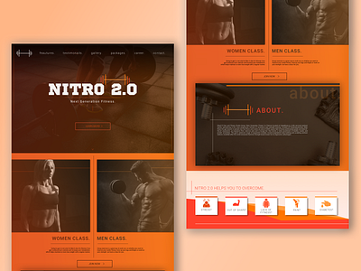 NITRO GYM-Website Design branding design flat illustration minimal sketchapp ui ux vector web webdesign website builder website design