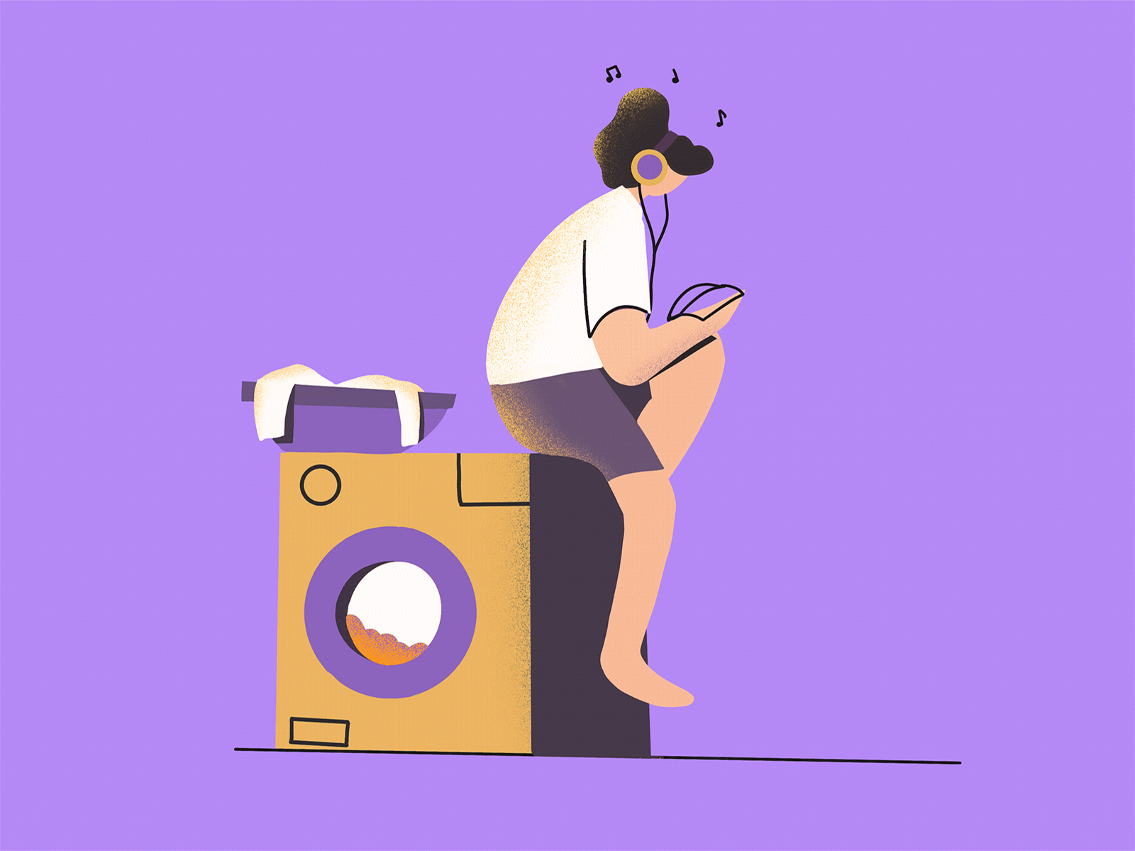 Laundry Day 2d animation animation 2d gif girl illustration laundry procreate procreate art quarantine stayhome