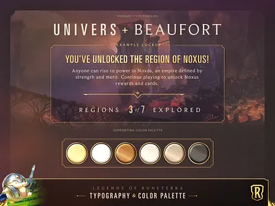 LoR // Typography & Color Palette color color palette design gaming interactive lockup texture type typography ui
