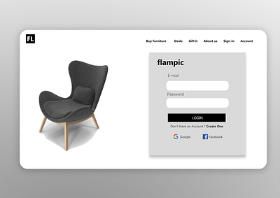 Furniture shopping website UI @daily ui adobe adobexd design furniture graphic design photoshop sign in signup ui uidesign ux webdesign