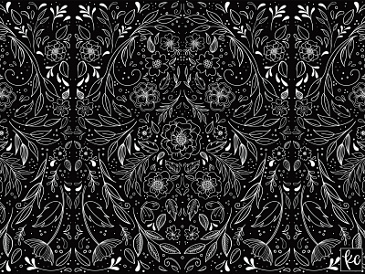 floral garden art nouveau art nouveau black and white black white botanical design florals flower illustration hand drawn illustration kathryn cole pattern design surface design