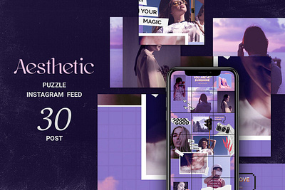 Aesthetic Puzzle Instagram Feed android apparel azruca banner beauty blogger templates clothing dark ecommerce editorial fashion feminine fun influencer instagram instagram post instastories