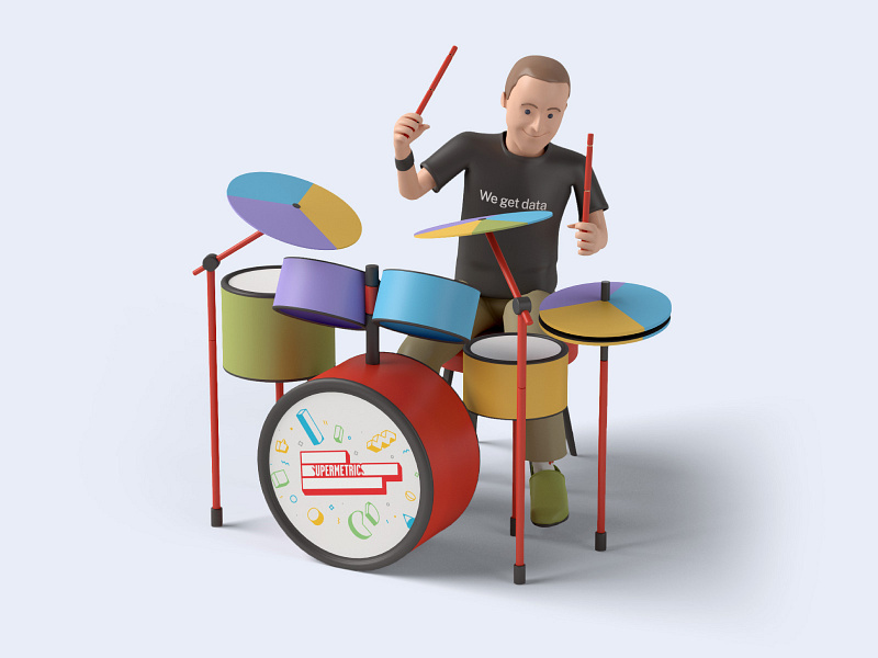 SuperDrums dataviz drummer drums piechart
