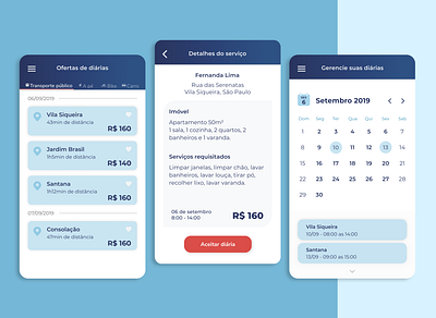 Diariamente app callendar cardboard design minimal typography ui ux