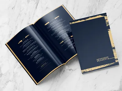 Dessert Menu dessert gold foil menu menu design