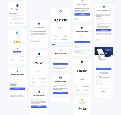 BitPay Email Design Refresh bitcoin blockchain branding crypto email design email templates payment product design receipt typography ux