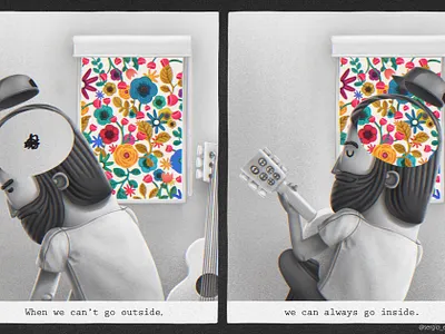 You can always go inside - Corona-illustration series coronavirus illustration pandemic