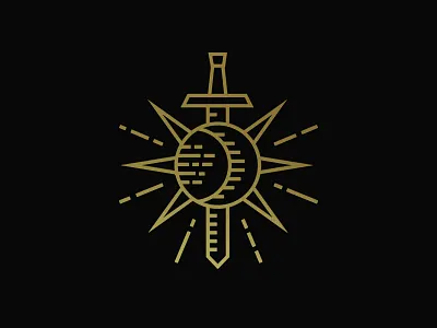 Exploding Sword badge branding design duluth graphic illustration logo minnesota sword vector vintage