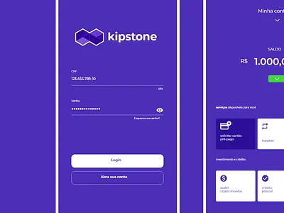 App Banco Digital | Kipstone digital banking product design ui design ux design