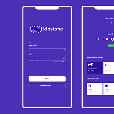 App Banco Digital | Kipstone digital banking product design ui design ux design