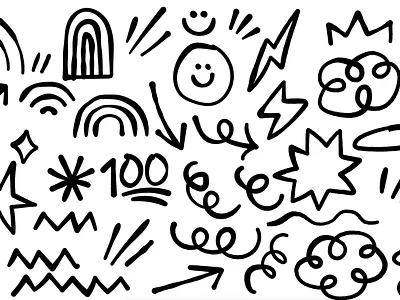 Messy 100 hand hand drawn icon illo illustration ink messy rough scribble vector