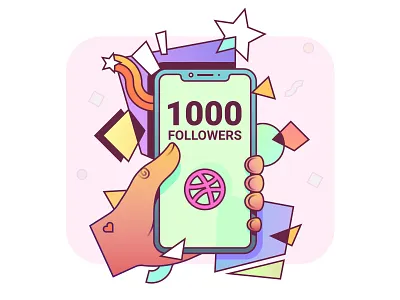 1000 Followers 1000 art design followers illustraion illustration vector