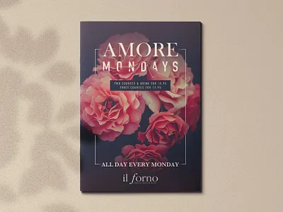 Amore Mondays amore flowers food leaflet love marketing mondays poster promo promotion restaurant