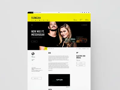 Plusnetwork Artists agency black black and yellow dj events landing page music plusnetwork rave trance ui uiux webdesign website yellow