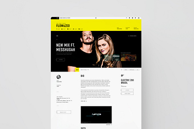 Plusnetwork Artists agency black black and yellow dj events landing page music plusnetwork rave trance ui uiux webdesign website yellow