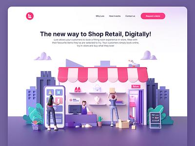 Lure - Topcover 3d ar branding c4d character design illustration landing page lure shop ux vikiiing vr webdesign website