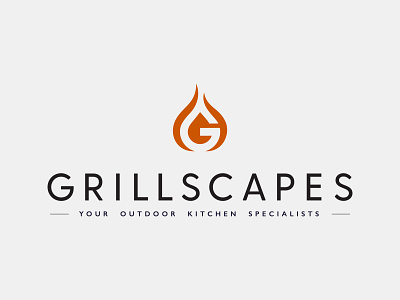 Grillscapes - Branding black branding design fire graphic design logo orange vector