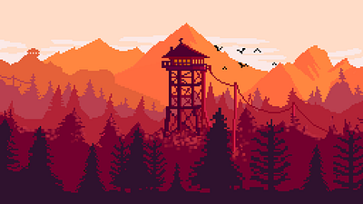 Firewatch pixelart