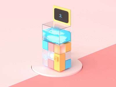 Random Machine animation c4d cinema 4d colorful design fluent design japanese loop machine minimal motion design motion graphics octane pastel render satisfying technology toy winter