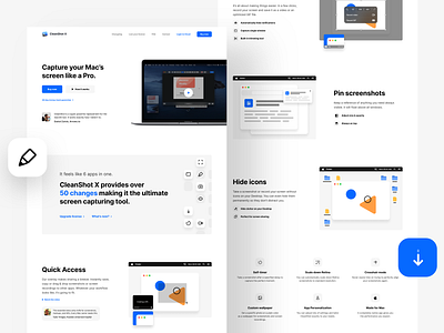 CleanShot X - Landing Page capture clean homepage illustration landing page record screenshot tool ui ux web website