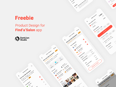 Freebie - Salon application theme application design application ui dark lion darklion studio design thinking designthinking dograsweblog free theme freebie freebie psd hair dresser salon user experience user interface