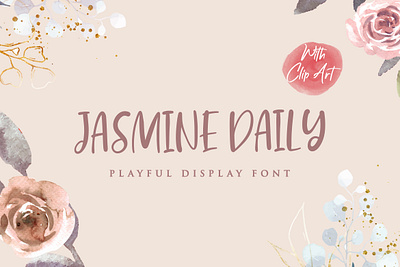 Jasmine Daily - Playful Display Font calligraphy display elegant feminime handdrawn handlettering handwritten ligature logotype lovely modern playful stylish sweet whimsical