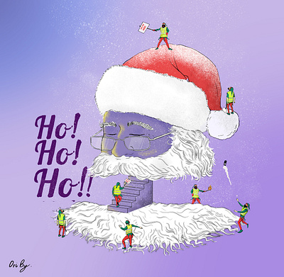Ho ho ho alf art christmas comics draw illustraion ink photoshop santa snow wacom