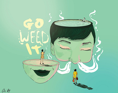 Go weed it art color comics design draw illustration ink photoshop smoke wacom