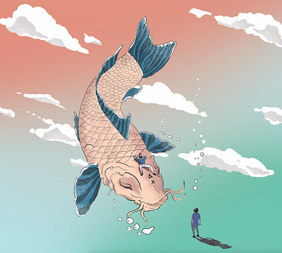 Fish&Clouds art color comics design draw fish illustration ink photoshop wacom