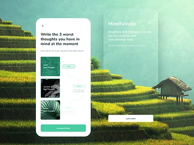 Free your mind Mobile b2b health app health care mind mindfulness product design research second thought thoughts user interface design wellbeing