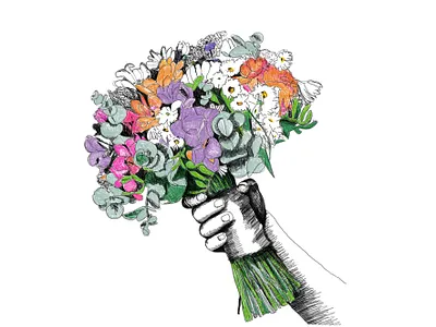 Bouquet art artwork bouquet design digital art drawing flowers illustration wedding