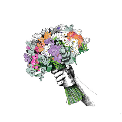 Bouquet art artwork bouquet design digital art drawing flowers illustration wedding