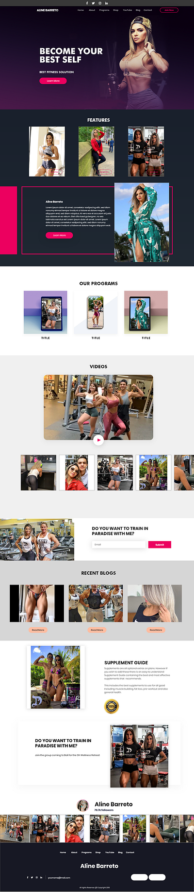 Aline Barreto - Website template Design #UI5 block chain creativerafat fitness illustration ui website