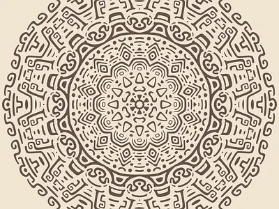 Radial Pattern #2 ancient concentric doodle flat illustration kaleidoscope mayan minimal pattern radial tribal vector