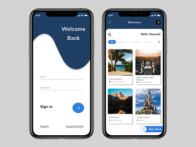 travel app adventure clean design icon mobile screen travel trip ui