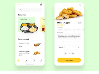 Food Delivery / Cooking App adobexd app cooking food ui ux